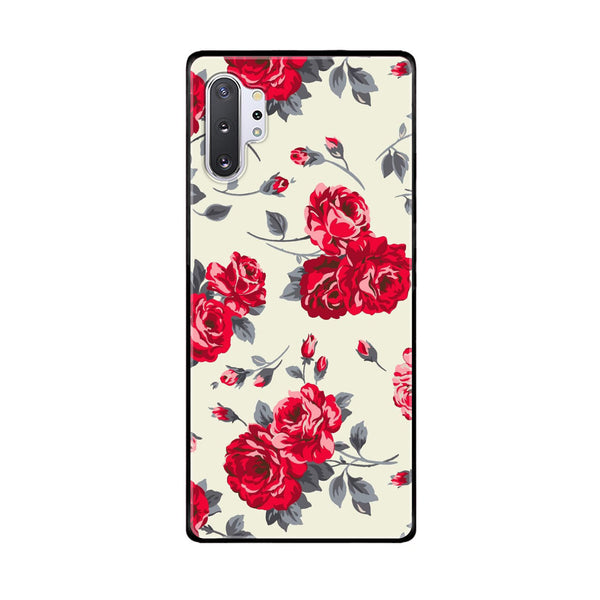 Samsung Galaxy Note 10 Plus - Floral Series Design 8 - Premium Printed Glass soft Bumper Shock Proof Case