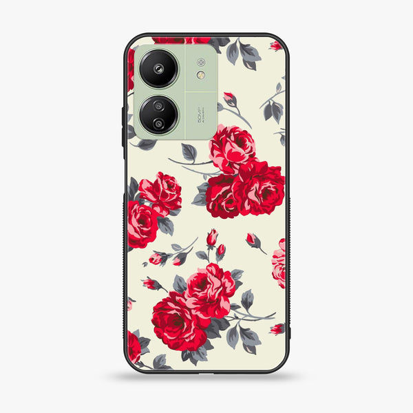 Xiaomi Redmi 13C - Floral Series Design 8 - Premium Printed Glass soft Bumper Shock Proof Case CS-24717