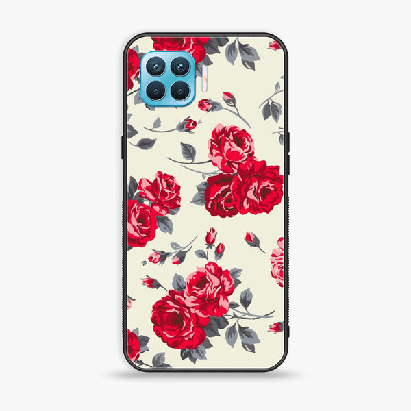 Oppo F17 Pro - Floral Series Design 8 - Premium Printed Glass soft Bumper Shock Proof Case