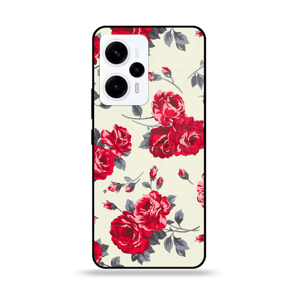 Xiaomi Poco F5 - Floral Series Design 8 - Premium Printed Glass soft Bumper Shock Proof Case