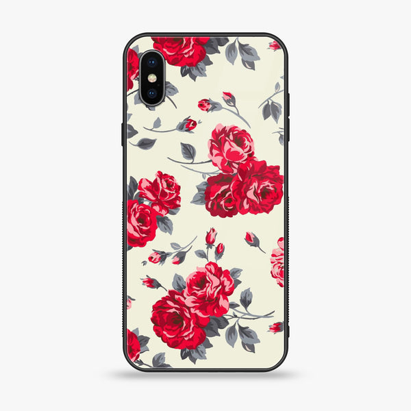 iPhone X/XS - Floral Series Design 8 - Premium Printed Glass soft Bumper shock Proof Case