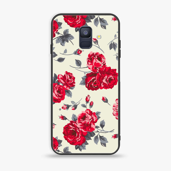 Samsung Galaxy A6 (2018) - Floral Series Design 8 - Premium Printed Glass soft Bumper Shock Proof Case