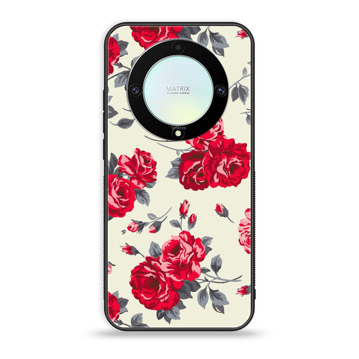 HONOR X9A - Floral Series Design 8 - Premium Printed Glass soft Bumper Shock Proof Case