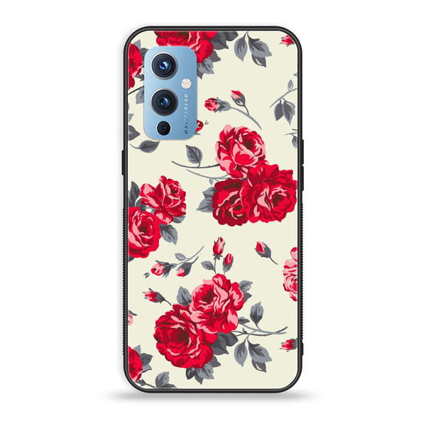 OnePlus 9 - Floral Series Design 8 - Premium Metal Printed soft Bumper Shock Proof Case