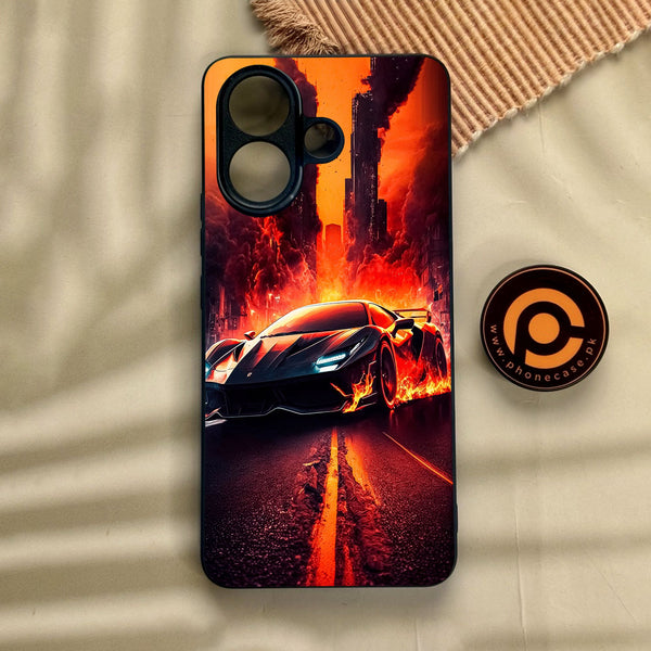 Vivo V60 Lite  - Racing Design 1 - Premium Metal Printed Soft Bumper Shock Proof Case