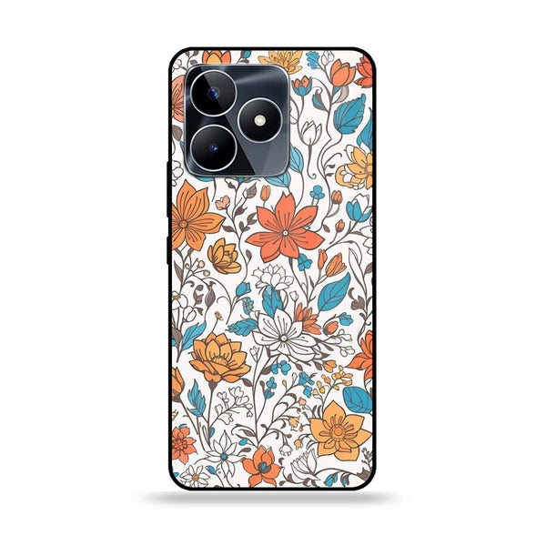 Realme C53 - Floral Series Design 9 - Premium Printed Glass soft Bumper Shock Proof Case