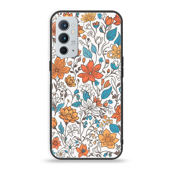 OnePlus 9RT 5G - Floral Series Design 9 - Premium Printed Glass soft Bumper Shock Proof Case