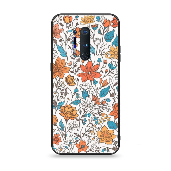 OnePlus 8 Pro - Floral Series Design 9 - Premium Printed Glass soft Bumper Shock Proof Case