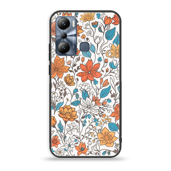 Infinix Hot 20i - Floral Series Design 9 - Premium Metal Printed soft Bumper shock Proof Case
