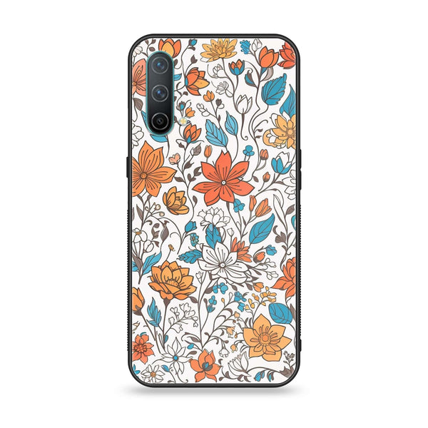 OnePlus Nord CE 5G - Floral Series Design 9 - Premium Printed Glass soft Bumper Shock Proof Case