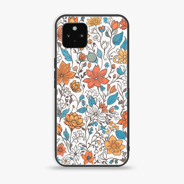 Google Pixel 5a - Floral Series Design 9 - Premium Metal Printed soft Bumper Shock Proof Case CS-31969