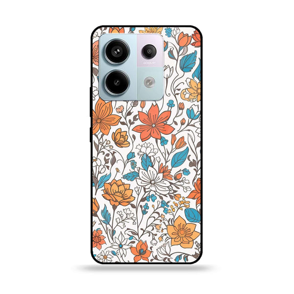 Redmi Note 13 - Floral Series Design 9 - Premium Metal Printed soft Bumper shock Proof Case