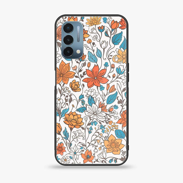 OnePlus Nord N200 5G - Floral Series Design 9 - Premium Printed Glass soft Bumper Shock Proof Case
