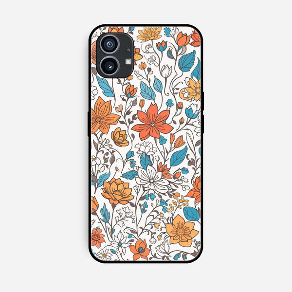 Nothing Phone (1) - Floral Series Design 9 - Premium Printed Glass soft Bumper Shock Proof Case
