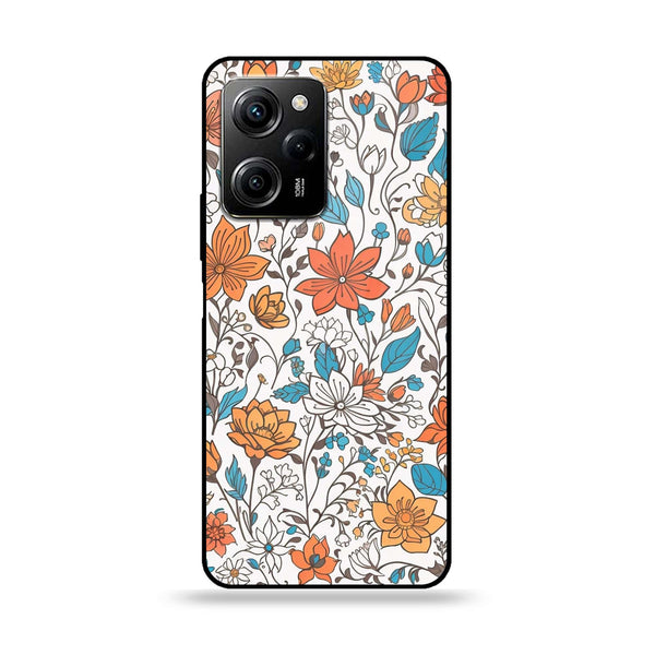 Xiaomi Poco X5 Pro - Floral Series Design 9 - Premium Printed Glass soft Bumper Shock Proof Case