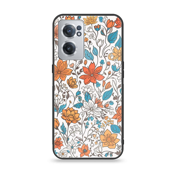 OnePlus Nord CE 2 5G - Floral Series Design 9 - Premium Metal Printed soft Bumper Shock Proof Case