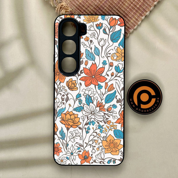Vivo Y21d - Floral Series Design 9 - Premium Metal Printed Soft Bumper Shock Proof Case