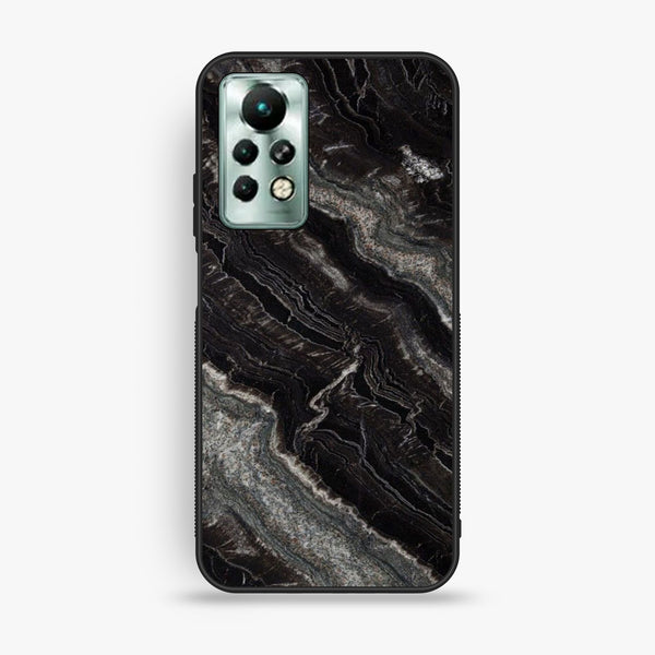 Infinix Note 11 Pro - Black Marble V 2.0 Design - Premium Metal Printed Soft Bumper Shock Proof Case