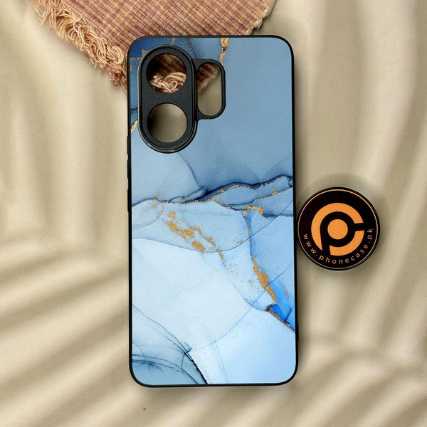 Vivo V60 - Blue Marble Design 8 - Premium Metal Printed Soft Bumper Shock Proof Case