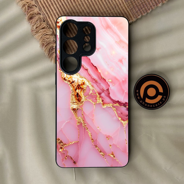 Samsung Galaxy S26 Ultra - Pink Marble 2.0 Design 6 - Premium Metal Printed Soft Bumper Shock Proof Case