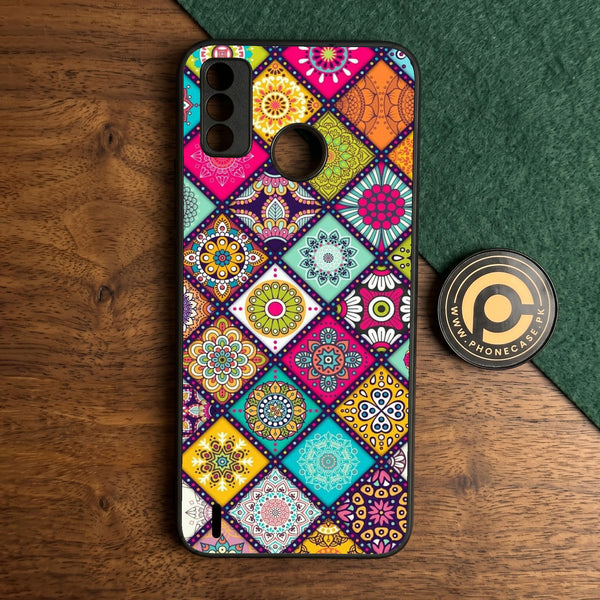 Tecno Spark 6 GO - Mandala Art Design - Premium Metal Printed Soft Bumper Shock Proof Case