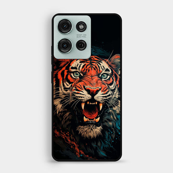 Motorola Moto G75 - Tiger 2.0 Design 3 - Premium Metal Printed Soft Bumper Shock Proof Case