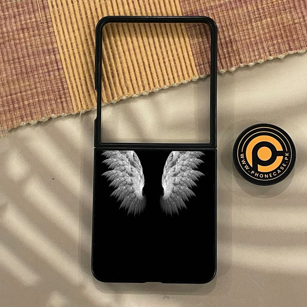 Samsung Galaxy Z Flip 8 - Angel Wings Design 6 - Premium Metal Printed Soft Bumper Shock Proof Case