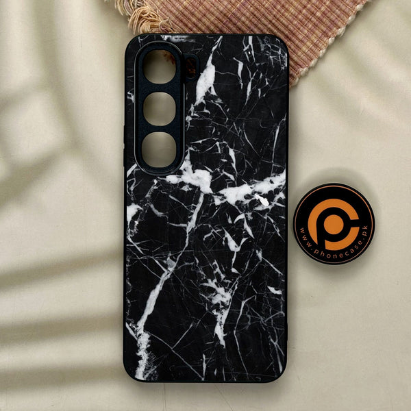 Vivo Y21d - Black Marble Design 6 - Premium Metal Printed Soft Bumper Shock Proof Case