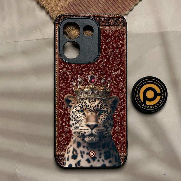 Vivo V80 Lite 5g - Leopard - Premium Metal Printed Soft Bumper Shock Proof Case