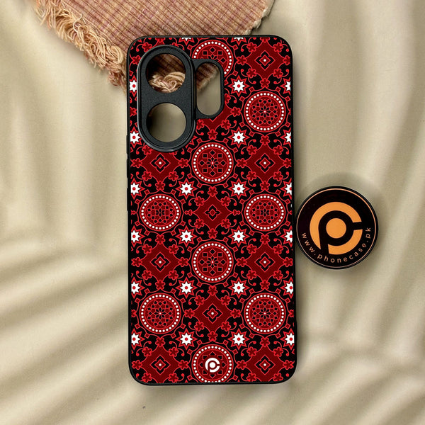 Vivo V60 - Ajrak Design 6 - Premium Metal Printed Soft Bumper Shock Proof Case