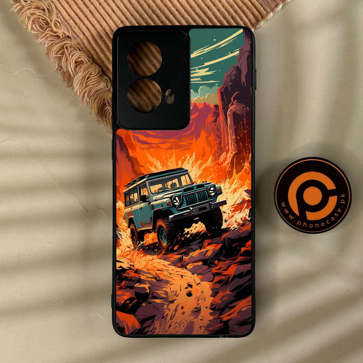 Motorola Edge 2024 - Jeep Offroad - Premium Metal Printed Soft Bumper Shock Proof Case