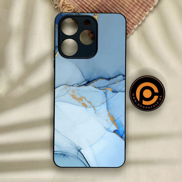 Realme Note 70 - Blue Marble Design 8 - Premium Metal Printed Soft Bumper Shock Proof Case