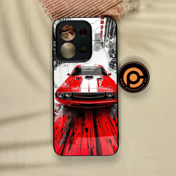Xiaomi Redmi 15C - Red Muscle Car Thrill - Premium Metal Printed Soft Bumper Shock Proof Case