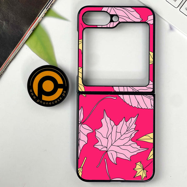 Galaxy Z Flip 6 - Floral Series Design 6 - Premium Printed Glass soft Bumper shock Proof Case