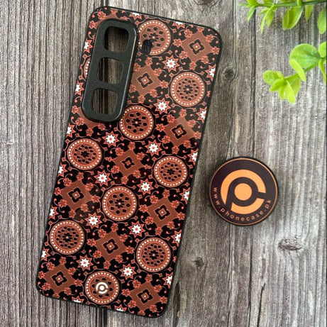 Infinix Hot 50 - Ajrak Design 6  - Premium Metal Printed soft Bumper shock Proof Case CS-40643
