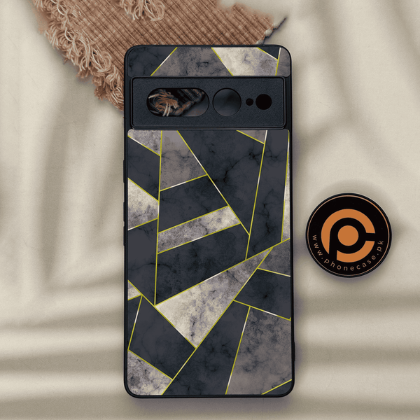 Google Pixel 7 Pro - Geometric Marble  Design - Premium Metal Printed soft Bumper Shock Proof Case