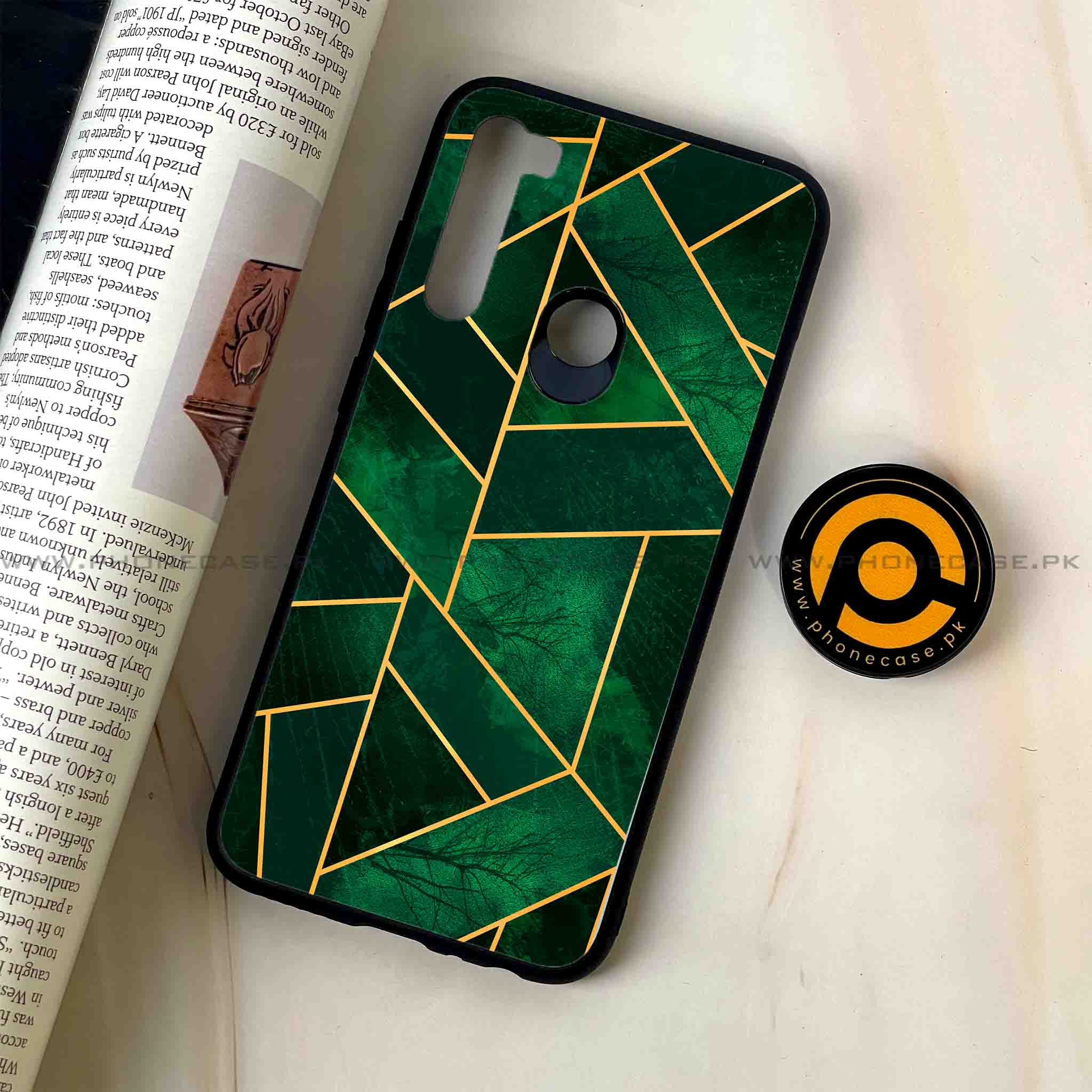 Redmi Note 8 - Geometric Marble Series - Premium Printed Glass soft Bumper shock Proof Case