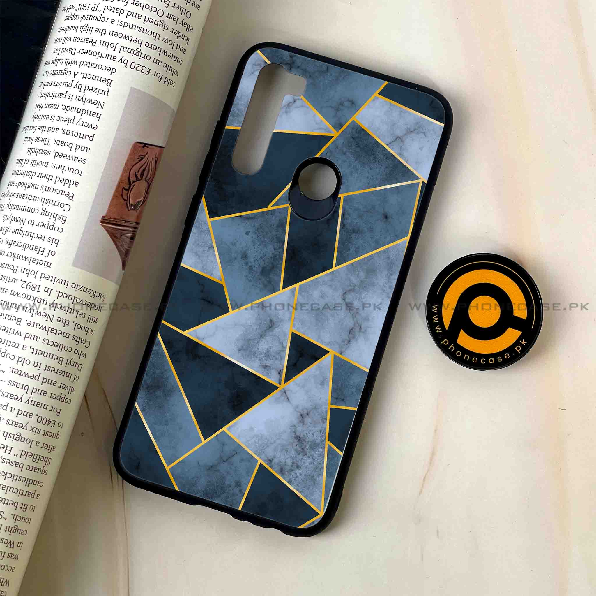 Redmi Note 8 - Geometric Marble Series - Premium Printed Glass soft Bumper shock Proof Case