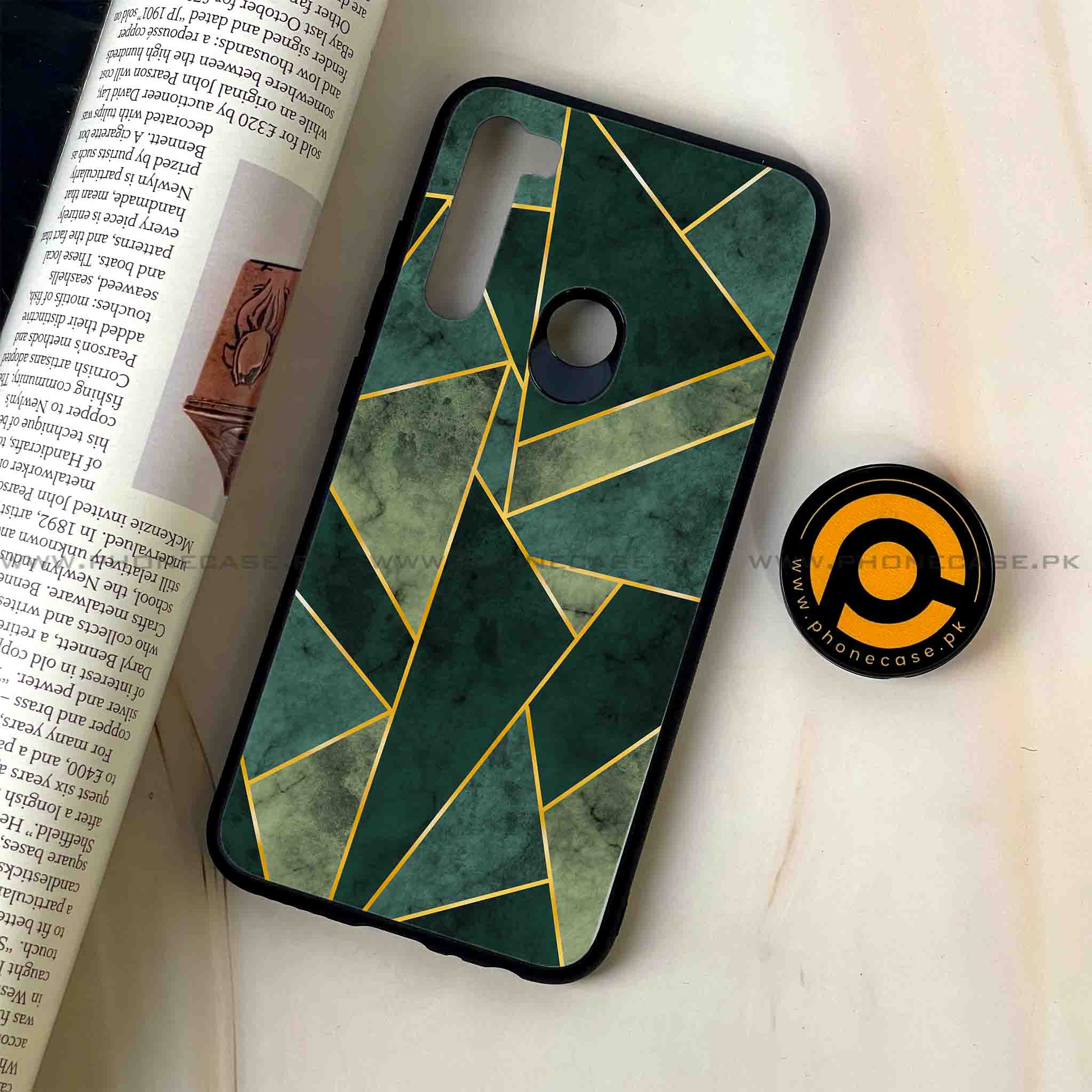 Redmi Note 8 - Geometric Marble Series - Premium Printed Glass soft Bumper shock Proof Case