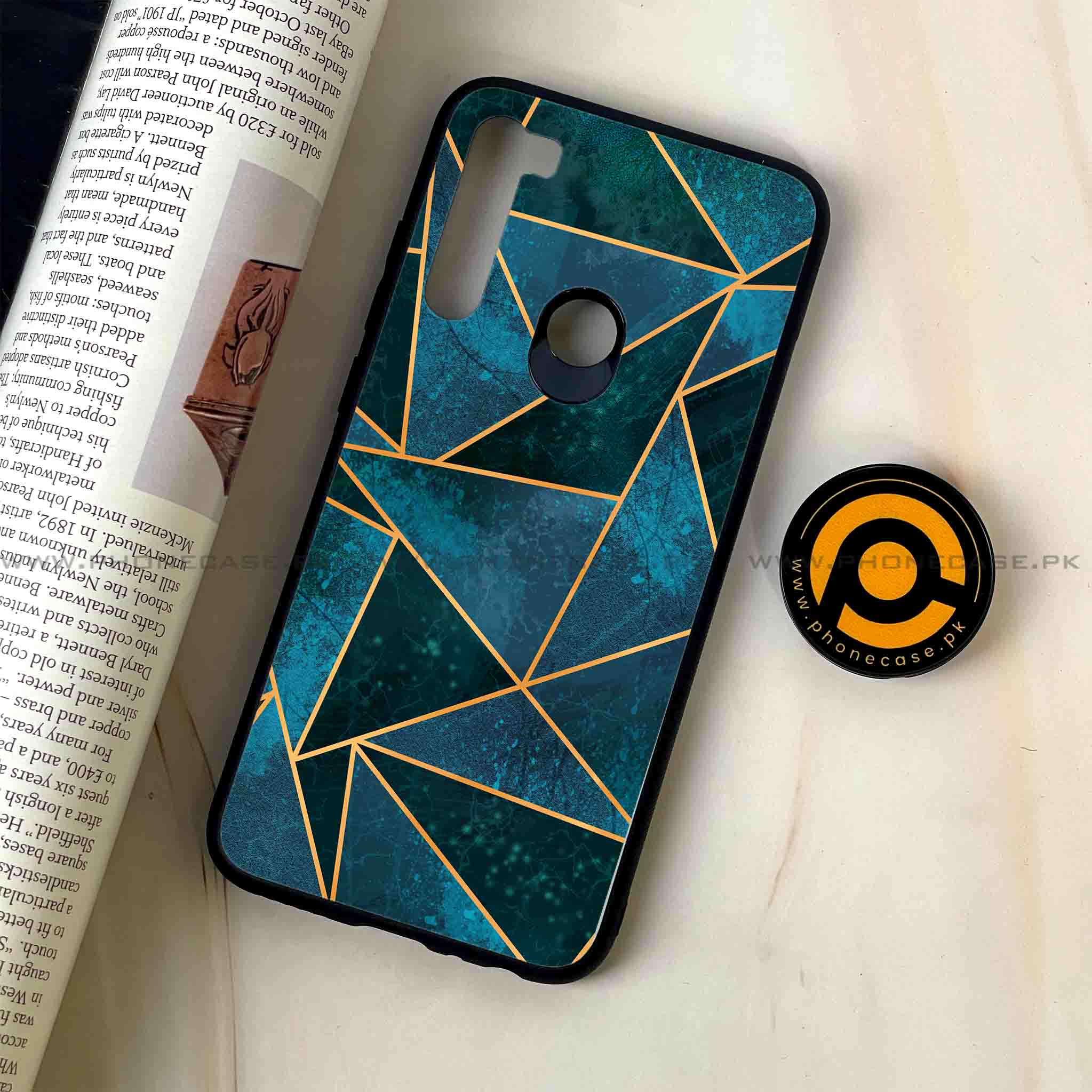 Redmi Note 8 - Geometric Marble Series - Premium Printed Glass soft Bumper shock Proof Case