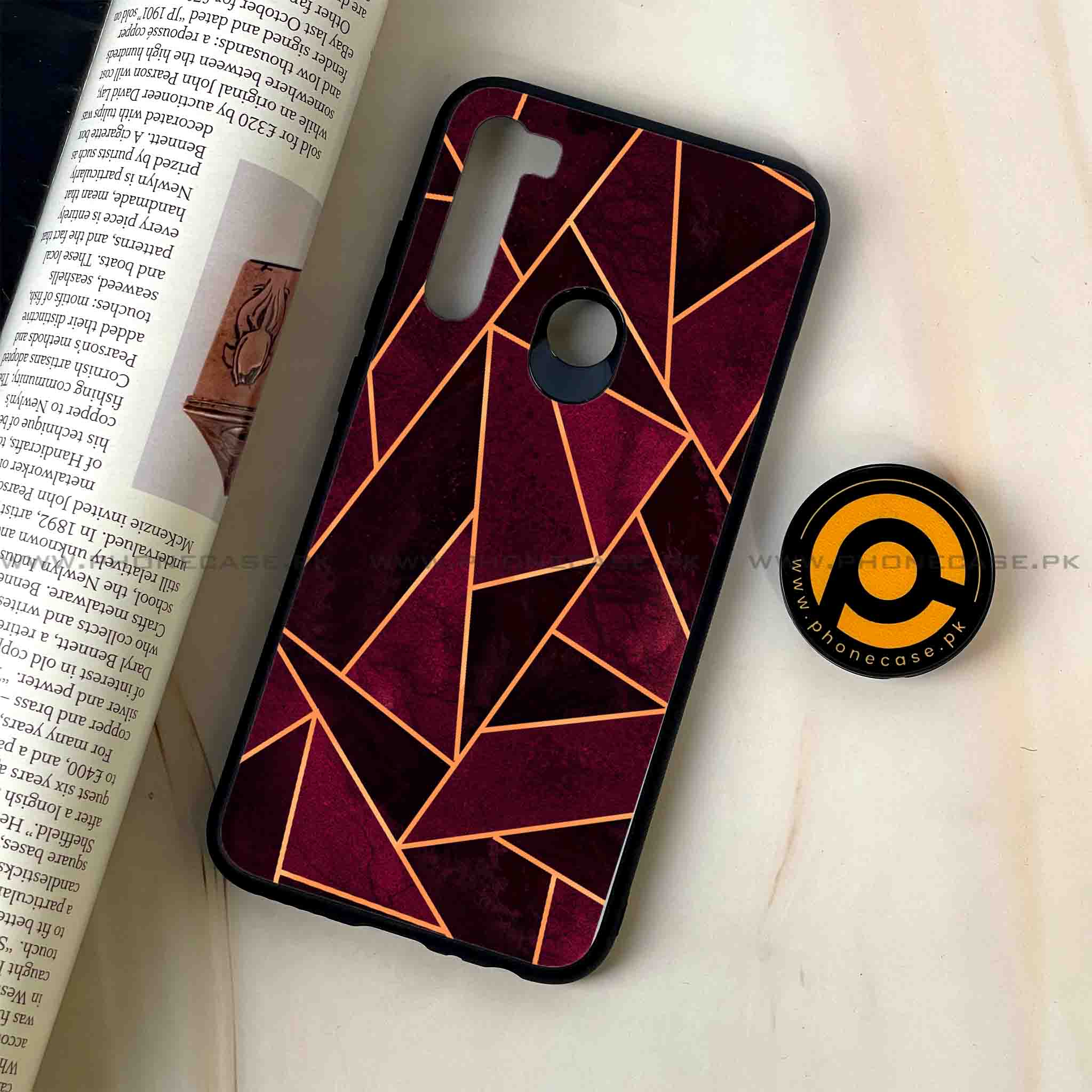 Redmi Note 8 - Geometric Marble Series - Premium Printed Glass soft Bumper shock Proof Case