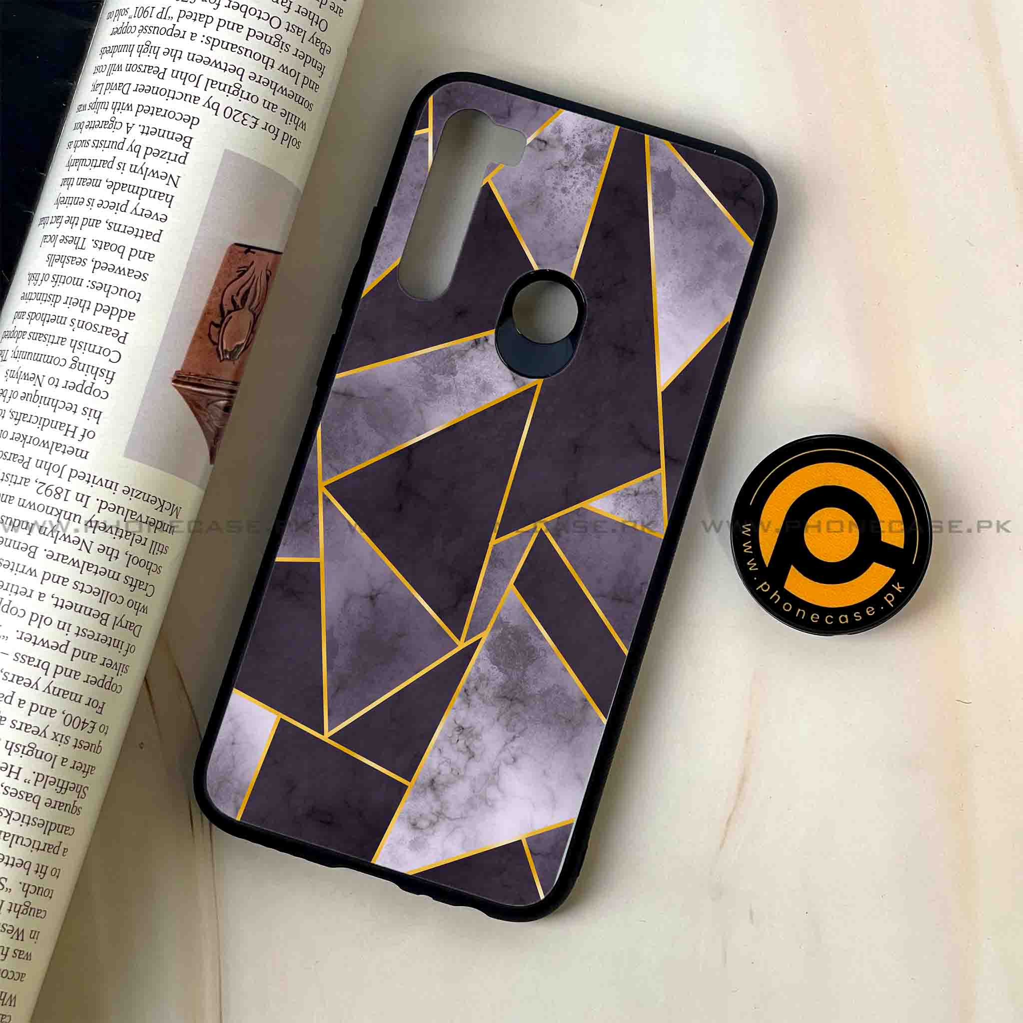 Redmi Note 8 - Geometric Marble Series - Premium Printed Glass soft Bumper shock Proof Case