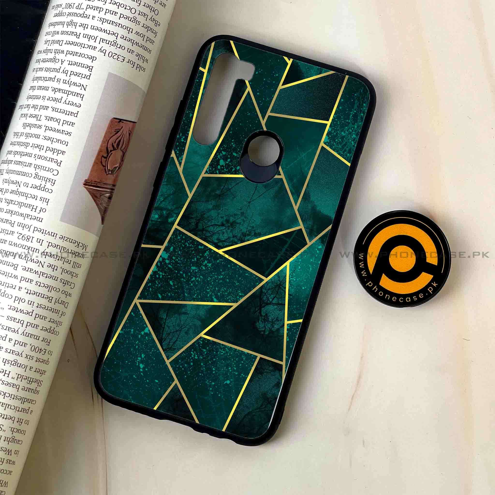 Redmi Note 8 - Geometric Marble Series - Premium Printed Glass soft Bumper shock Proof Case