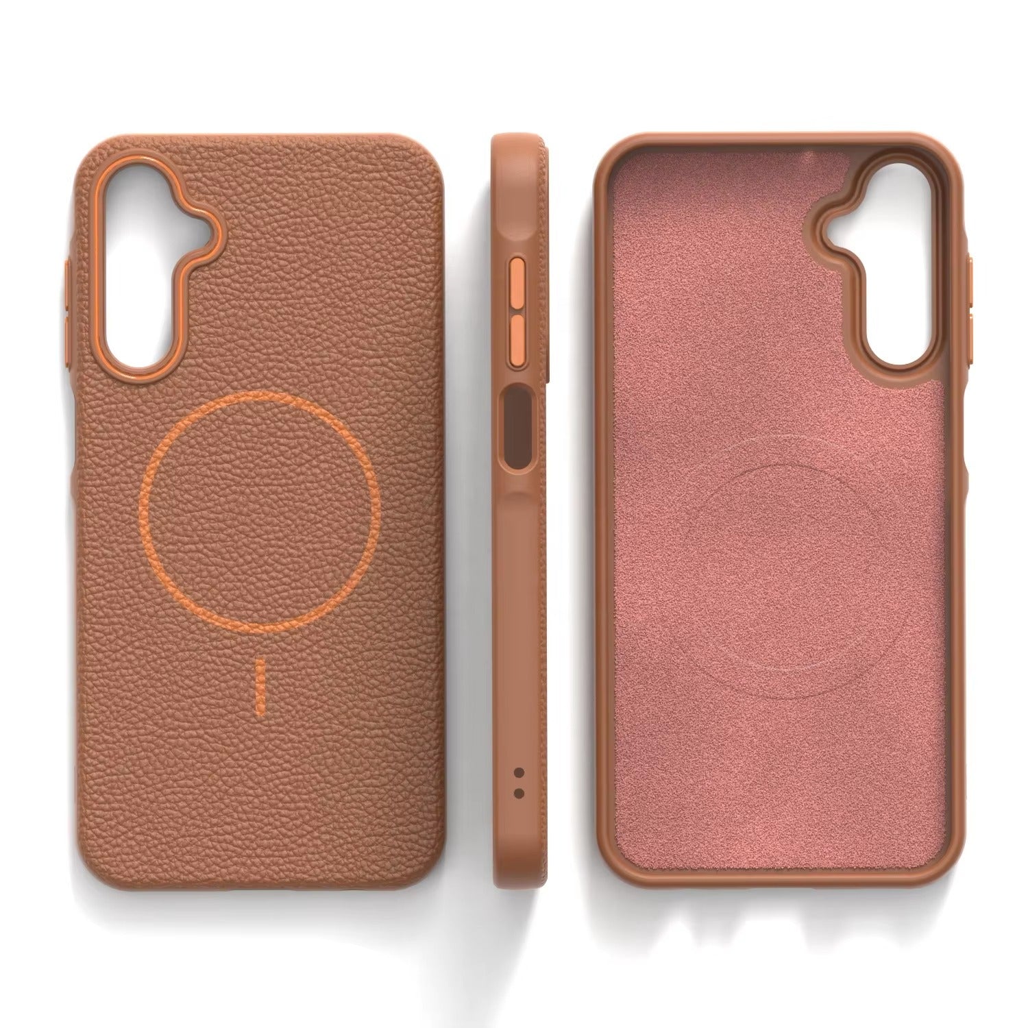 Samsung Galaxy A26 - Branded Leather Texture MagSafe Compatible Anti-Slip Soft Case