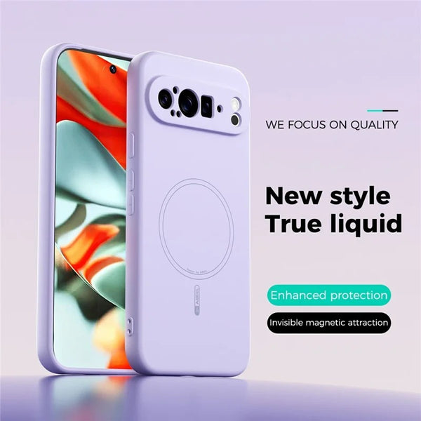 Google Pixel 9 Pro XL - Luxury Liquid Silicone NeoShell Magnetic Case Soft Touch Anti-Scratch Cover