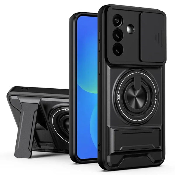 Galaxy A37 - Tactical Stealth MagSafe Case with Sliding Lens, Ring Holder & Kickstand