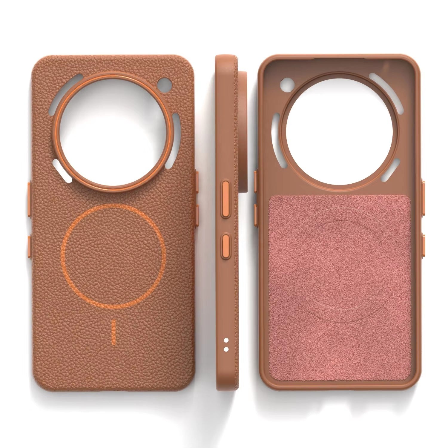 Nothing Phone 3a Pro - Branded Leather Texture MagSafe Compatible Anti-Slip Soft Case