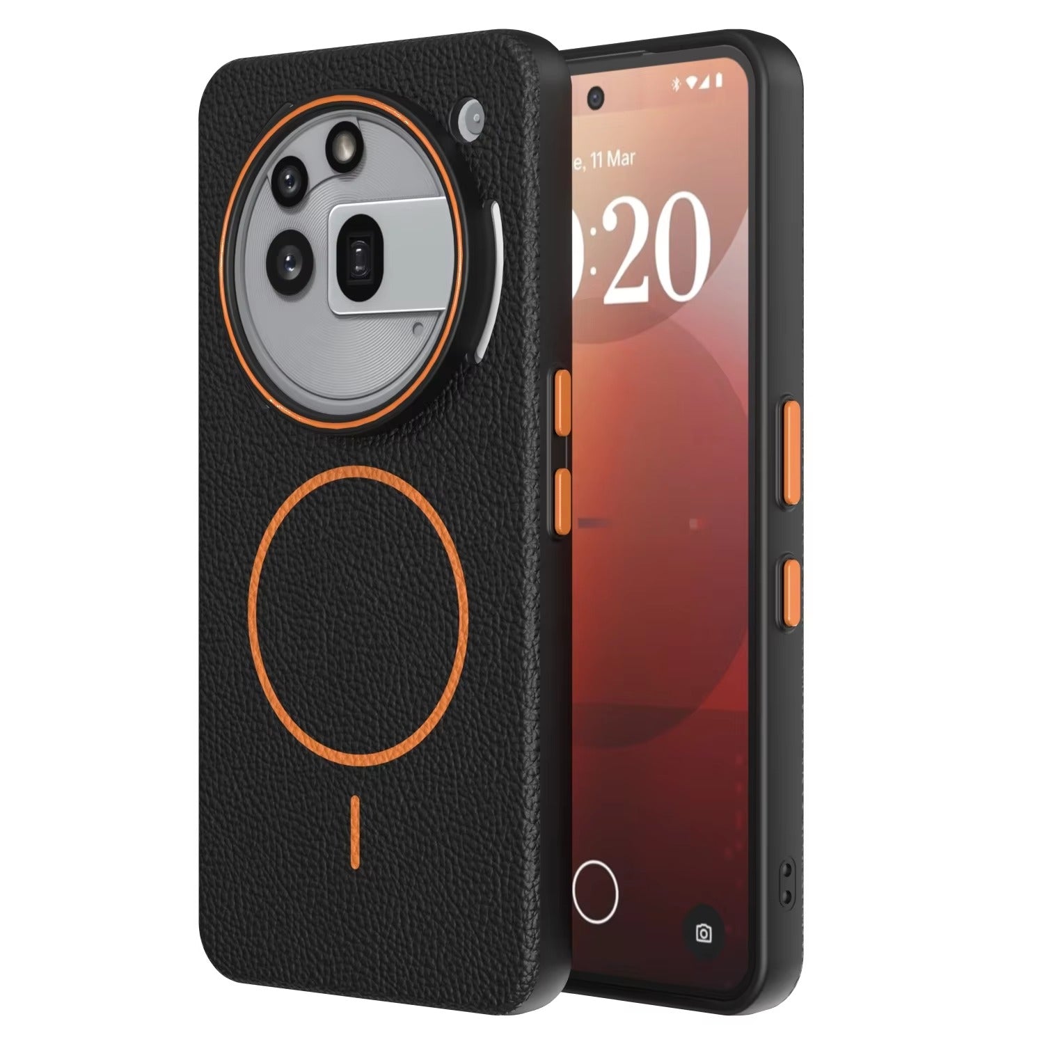 Nothing Phone 3a Pro - Branded Leather Texture MagSafe Compatible Anti-Slip Soft Case