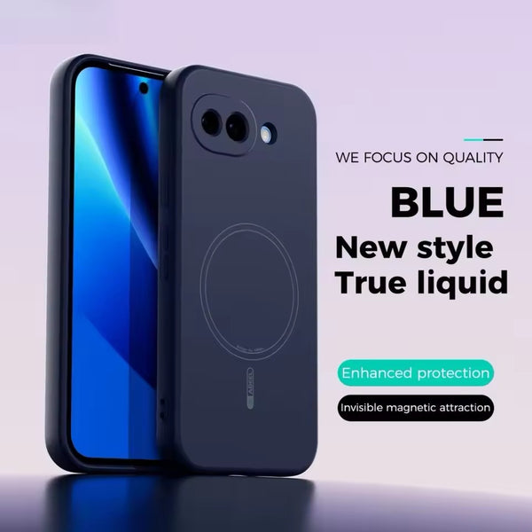 Google Pixel 9a - Luxury Liquid Silicone NeoShell Magnetic Case Soft Touch Anti-Scratch Cover