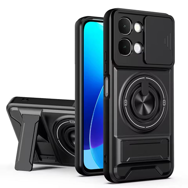 Vivo Y31d - Tactical Stealth MagSafe Case with Sliding Lens, Ring Holder & Kickstand